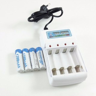 Bộ sạc pin aa kèm 4 pin sạc 1280mah
