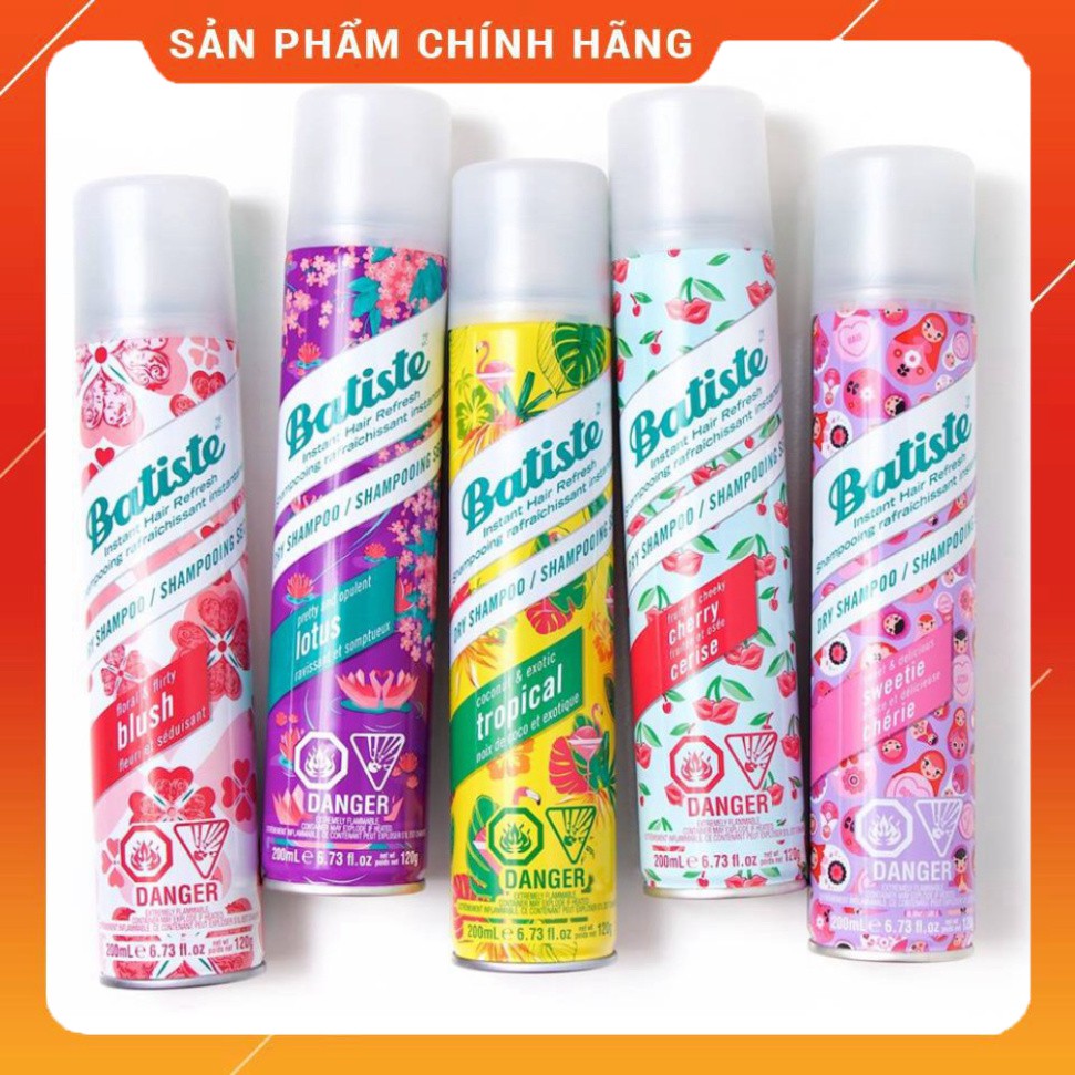 Dầu Gội Khô Batiste Shampoo, Tóc Bồng Bềnh Giảm Giầu