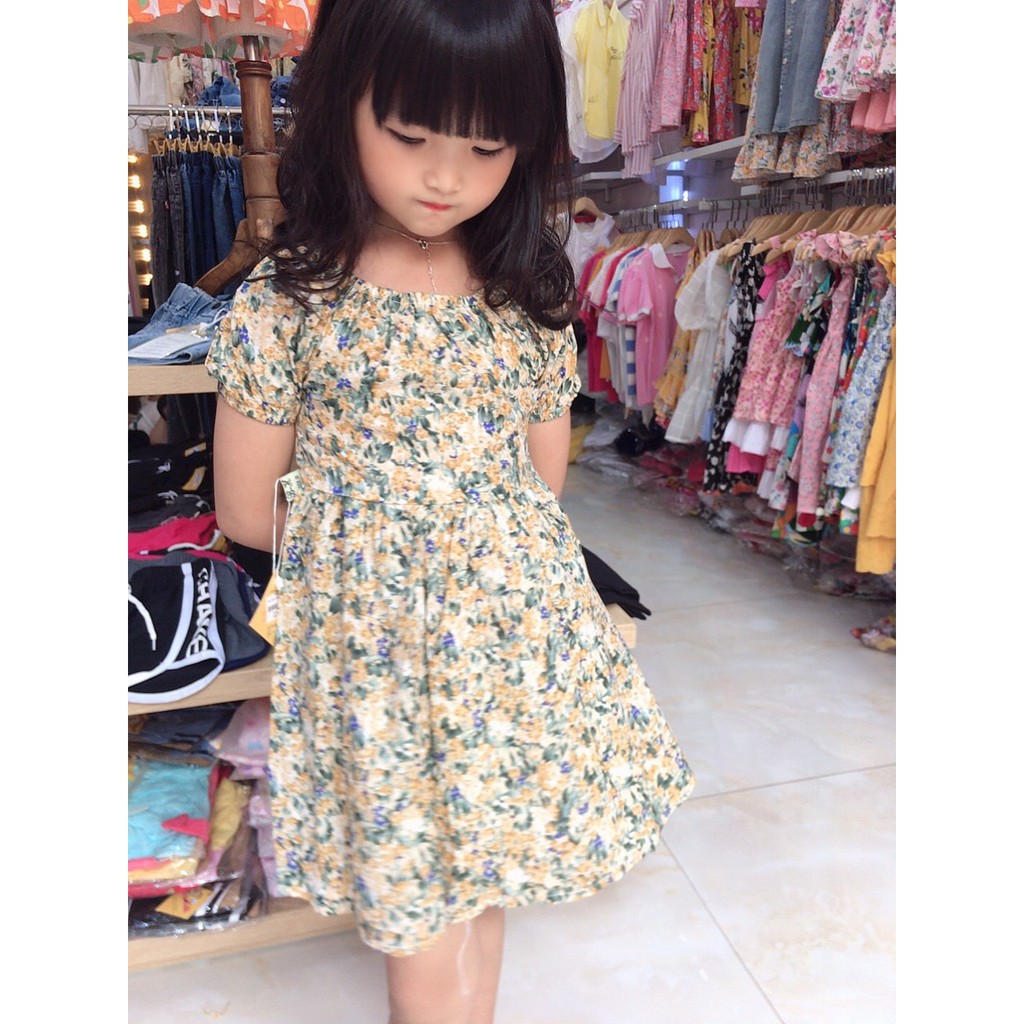 Váy thô hoa nhí dành cho bé từ 2 đến 8 tuổi.