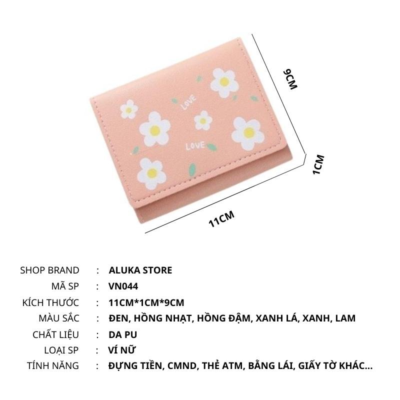 Ví nữ nhỏ gọn gấp ba cầm tay cao cấp dễ thương cute nhiều ngăn mini bỏ túi da PU OLUKA STORE VN044