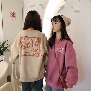 NEW Áo Sweater Nữ Tay Dài Dáng Rộng Phong Cách Hàn Quốc