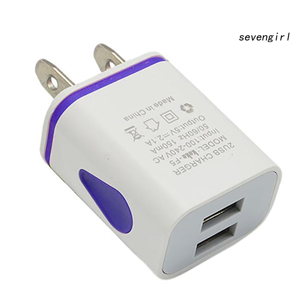 Củ Sạc Đèn Led Hai Cổng Usb 5v 2.1a Us / Eu