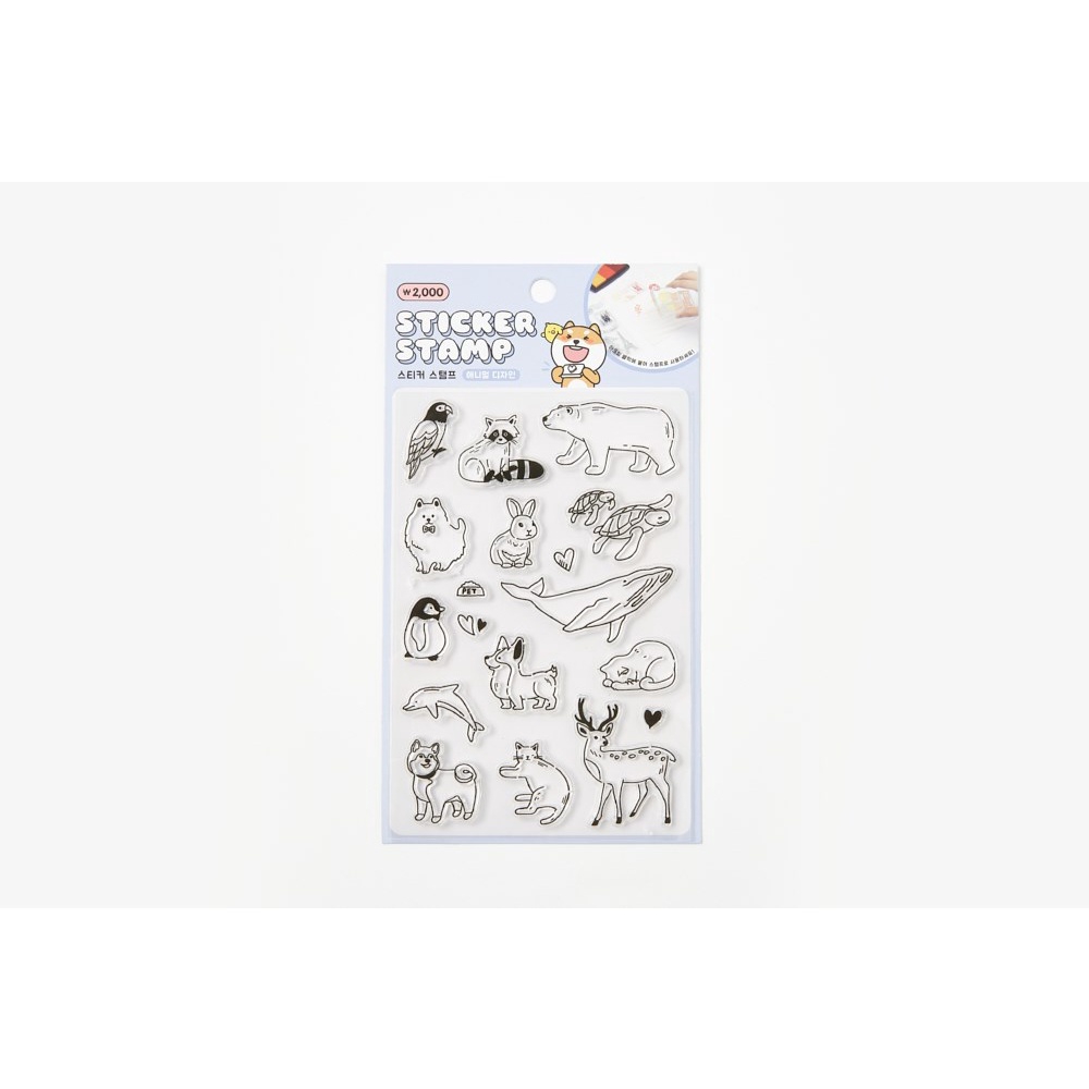 Tem Dán Sticker Stamp ARTBOX Hàn Quốc Hình Động Vật Trang Trí Cho Sổ Tay Thường Ngày