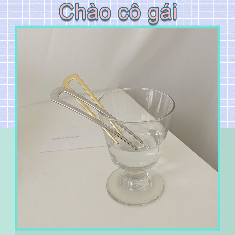Kẹp tóc kim loại hình chữ U thời trang cho nữ