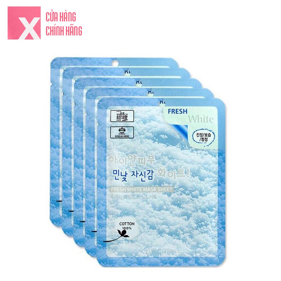 Combo 5 Mặt Nạ Tuyết Dưỡng Trắng Da 3W Clinic Fresh White Mask Sheet 23g x 5