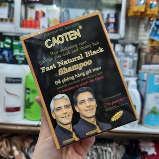 1 hộp gội là đen caoten fast black hair shampoo