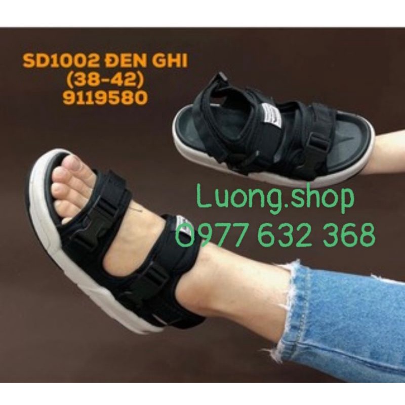 (Fullbox)Sandal Vento Nam nữ chính hãng bền đẹp SD1002 đen ghi