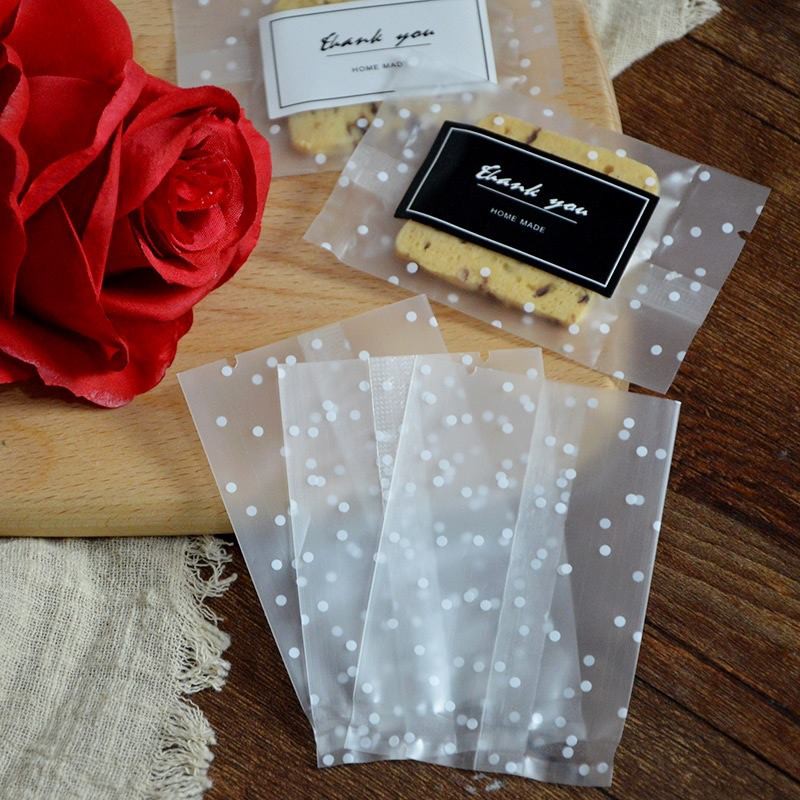 (TO | 7*10cm) Túi bánh quy cán mờ chấm bi - 100c/bịch