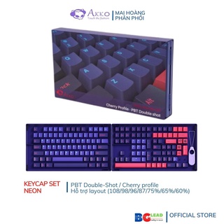 [Chính hãng] Bộ keycap cho bàn phím cơ Akko Neon Cherry Profile 157 nút|ASA Profile 158 nút - Mai Hoàng phân phối