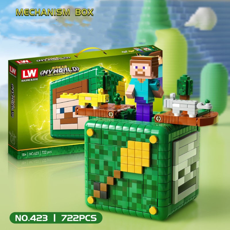 Đồ Chơi Lắp Ráp Xếp Hình Mô Hình Hộp Thế Giới Minecraft BOX Model.LW423 với 722 chi tiết