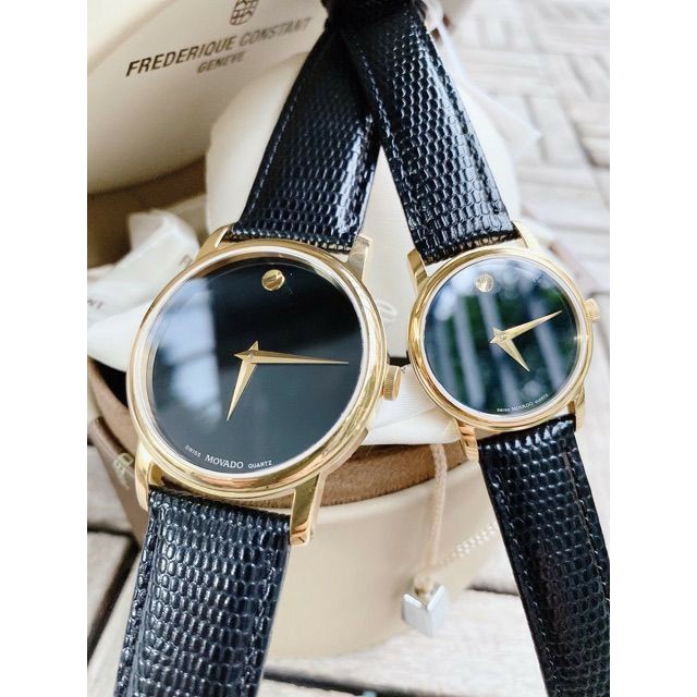 ♟Đồng hồ Nam (nữ) Movado dây da cao cấp, kinh chống xước