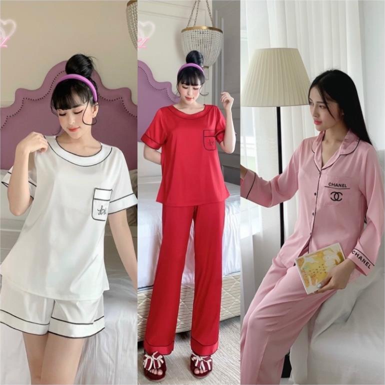 Nhiều Size 💍 Bộ pijama Lụa Latin Mi Store Cần Thơ, tay ngắn, tay dài, có size, có túi quần ⚡