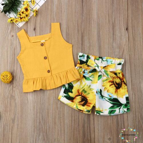 Set áo dây crop top + quần short dễ thương cho bé gái