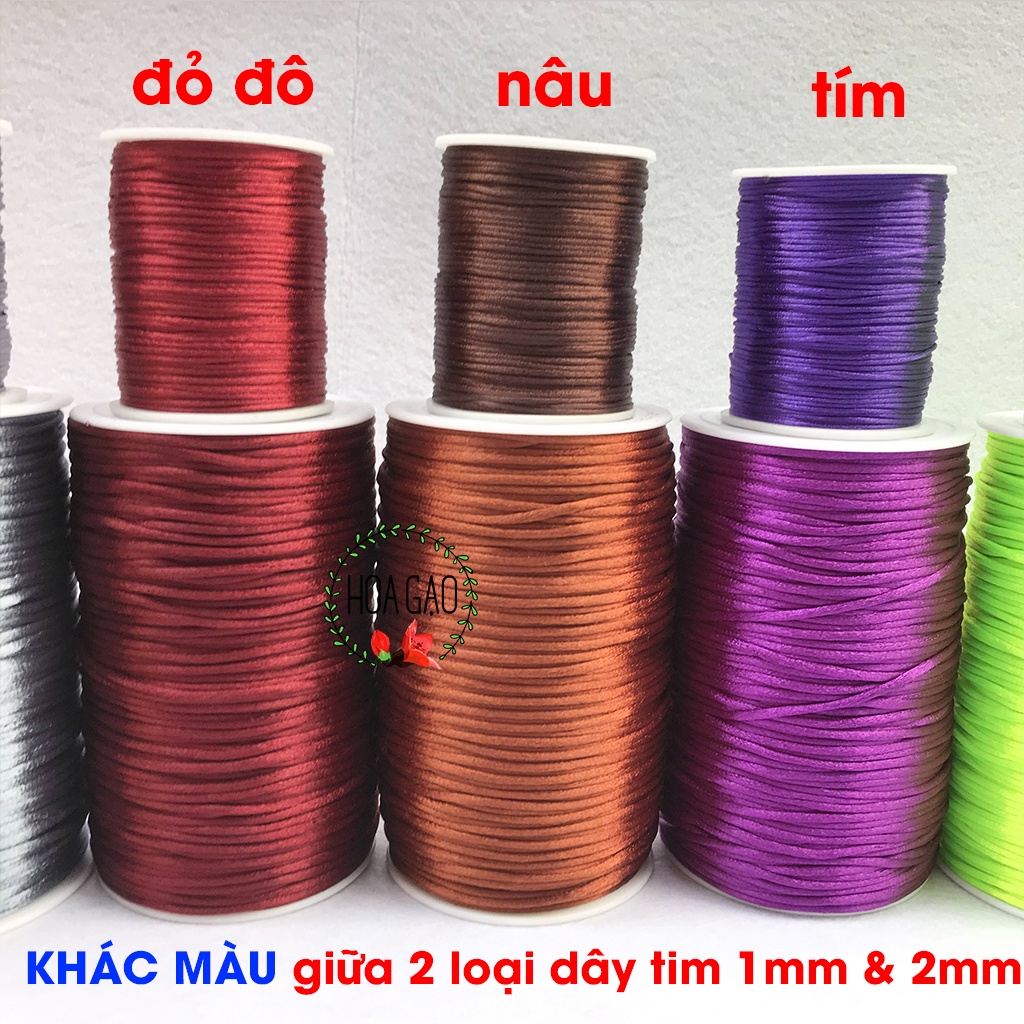 Cuộn dây đan vòng tay handmade paracord macrame dây tim bóng 1mm 2mm HOA GẠO không bay màu, không giãn, bền đẹp