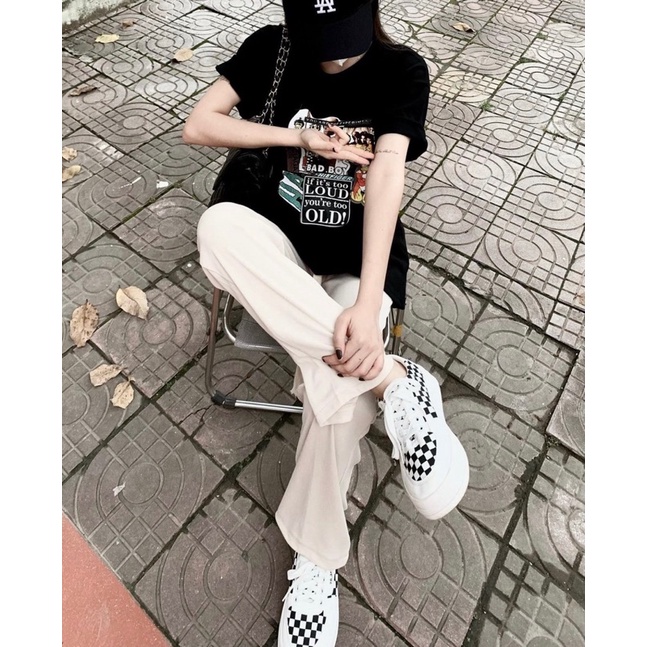 Quần ống xuông nữ chất len tăm mát - hàng có sẵn