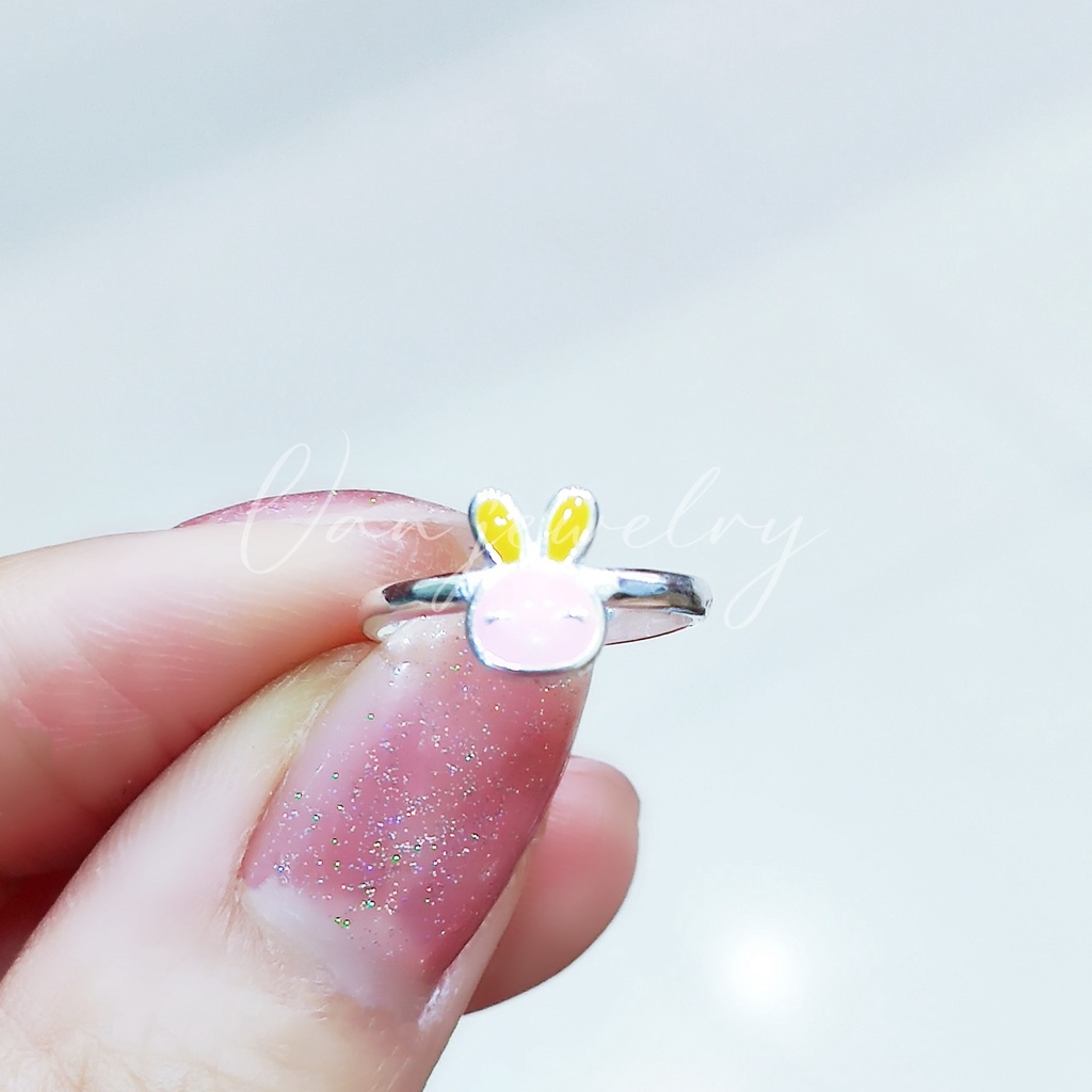 Nhẫn bạc Nhẫn Thỏ con nhỏ xinh cho bé Van Jewelry V10722