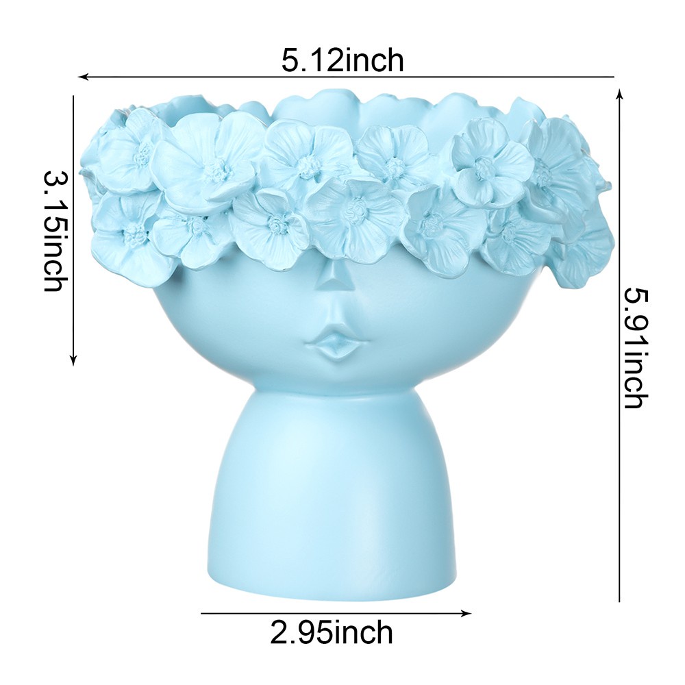 ❤LANSEL❤ Flower|Resin Crafts Cute Girl Ornaments Lovely Girl Role Creative Vase Creative Artificial Decorative Home Decor Nordic Home Decoration Succulent Plant Flowerpot