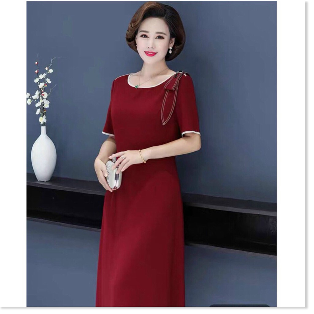 ĐẦM COTTON LẠNH SUÔNG VAI NƠ CÀI PHỤ KIỆN LANA FASHION