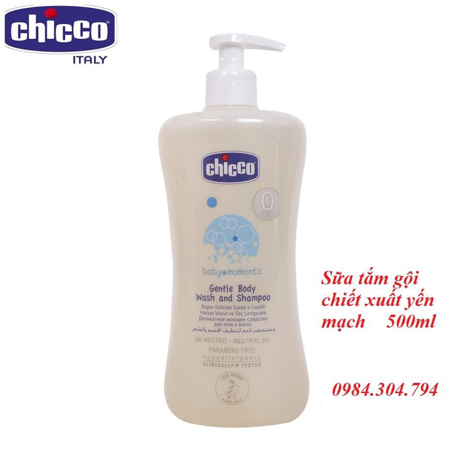 [Chính Hãng] Sữa tắm gội chiết xuất Yến mạch 0M+ Chicco 500ML