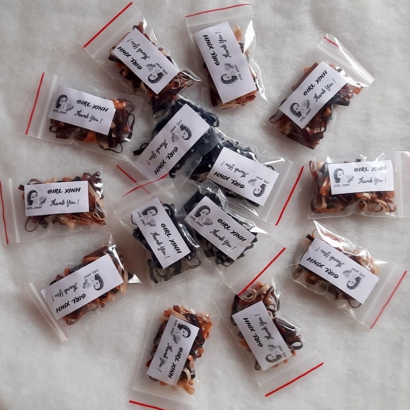 Túi Zip 50c Chun Nịt Buộc Tóc Màu Nâu, Đen Bản To Dày Dặn Hàng Loại 1