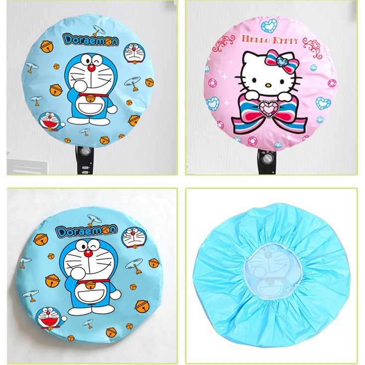 Tấm Bọc Quạt Điện Chống Bụi In Hoạt Hình Hello Kitty / Doraemon Đáng Yêu