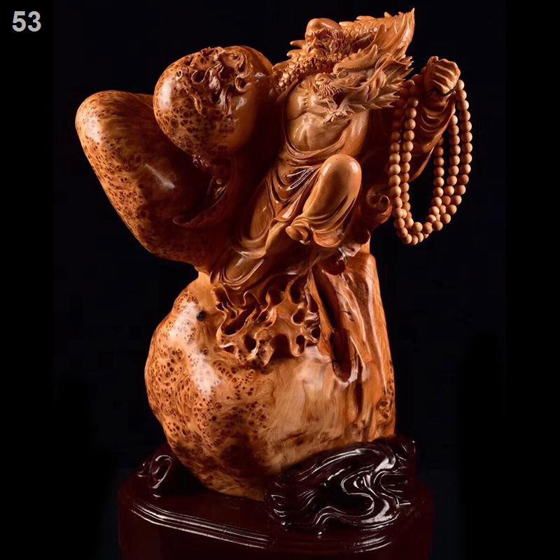 Taihang vách đá gỗ bách chạm khắc gốc đồ trang trí tượng Thần tài Quan Âm Di Lặc ngôi sao sinh nhật Công thủ mỹ ng