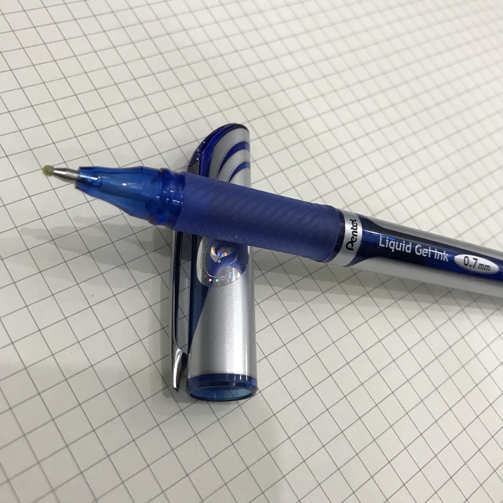 Bút Pentel Liquid Gel Ink Nét 0.7/ 1.0mm màu xanh - Chính Hãng