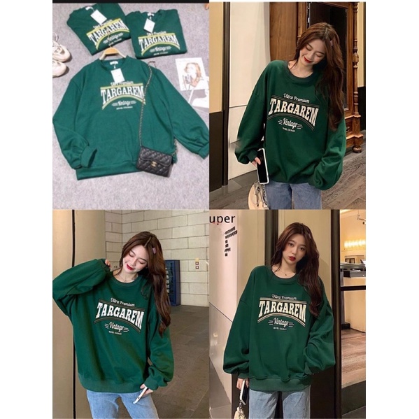 Áo sweater vintage xanh