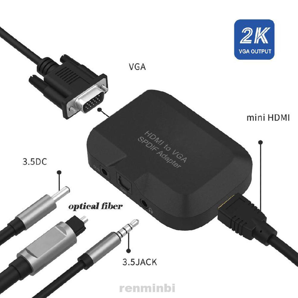 Bộ Chuyển Đổi Hdmi Sang Vga Mạ Vàng Cho Pc Laptop Với Giắc Cắm 3.5mm