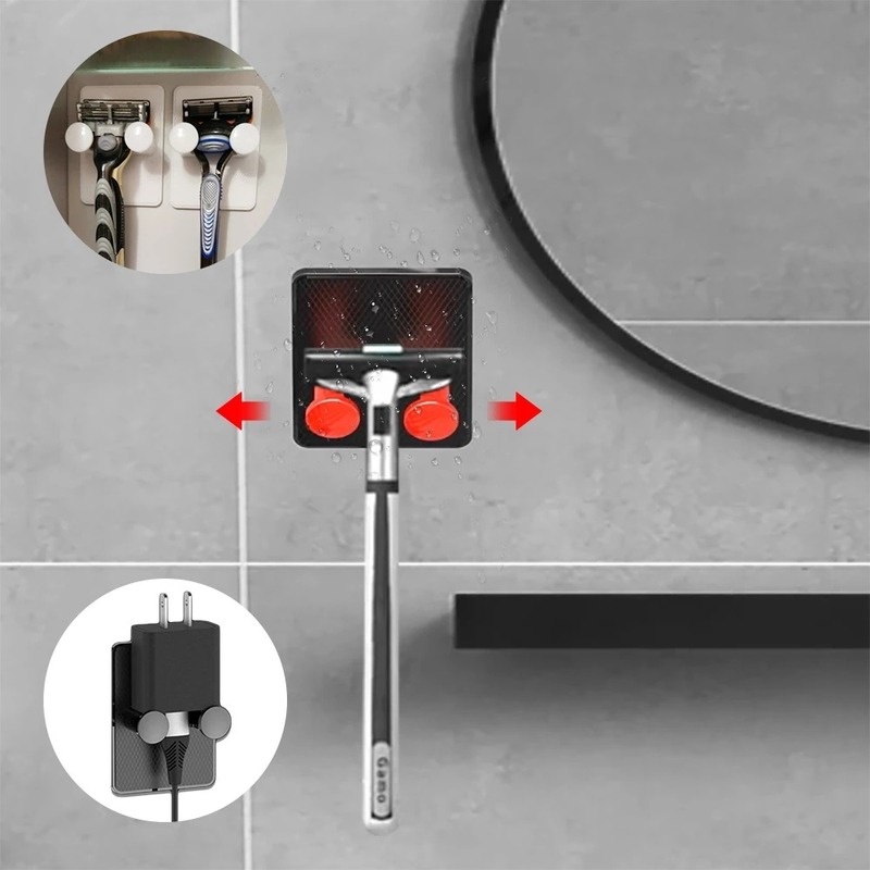 Giá Đỡ Dao Cạo Râu Bằng Nhựa Gắn Tường Chống Mòn Không Thấm Nước Có Thể Điều Chỉnh Cho Phòng Tắm