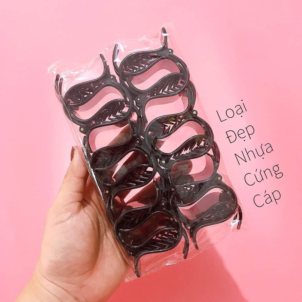 COMBO 5 CÁI GẤP TÓC MÀU ĐEN BÓNG 3 RĂNG CHO BẠN GÁI HÀNG CAO CẤP