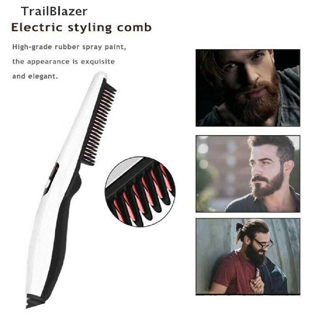 [Hàng mới về] Lược tỉa râu bằng điện kiêm lược duỗi tóc tạo kiểu nhanh chóng cho nam