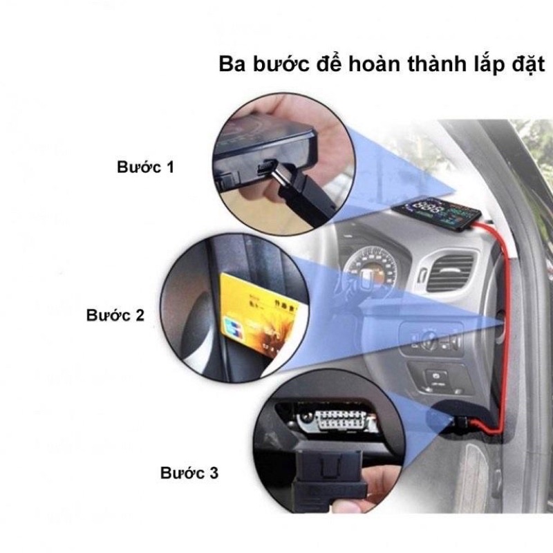 Bộ thiết bị hiển thị tốc độ xe trên kính lái ô tô, xe hơi cao cấp HUD - A8 950k