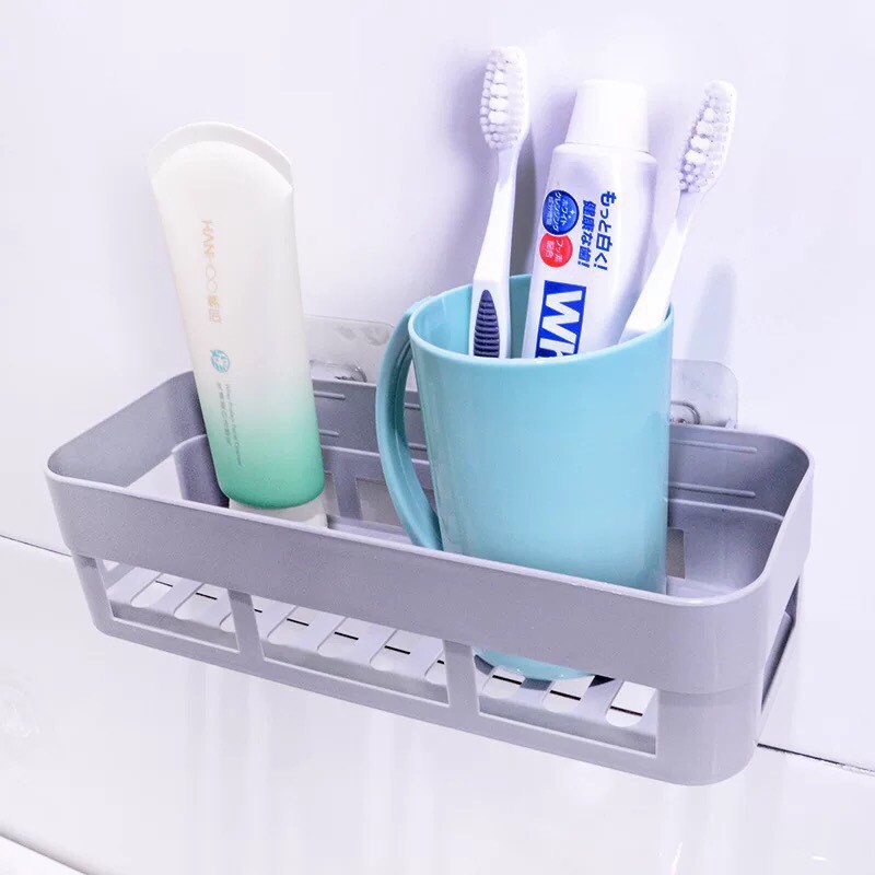 KỆ ĐỰNG GIA VỊ DÁN TƯỜNG ĐỂ ĐỒ HÌNH CHỮ NHẬT /Khay Nhựa Hình Chữ Nhật Để Đồ Nhà Bếp Nhà Tắm Đa Năng 88230