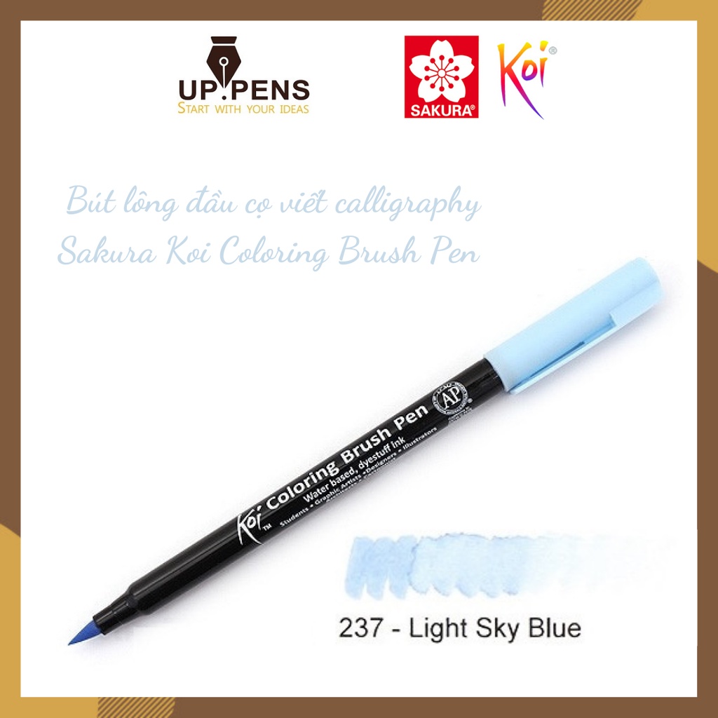 Combo 3 bút lông đầu cọ viết calligraphy Sakura Koi Coloring Brush Pen – Blue Colors 1