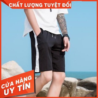 Quần đùi nam quần short thể thao sọc trắng đỏ thoáng mát