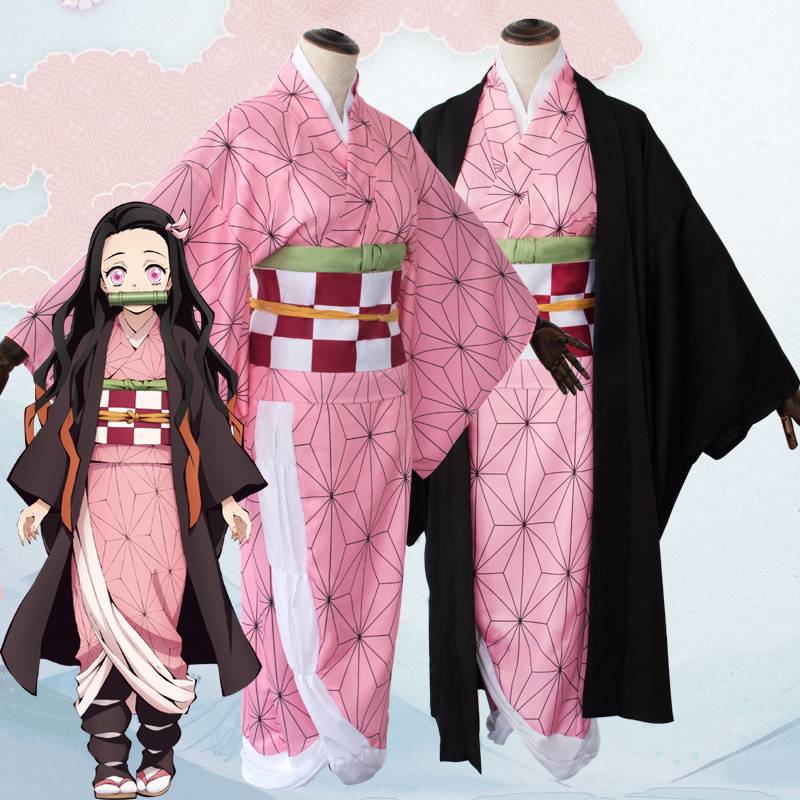 Bộ Trang Phục Kimono Hóa Trang Nhân Vật Kimetsu no Yaiba Nezuko Tanjirou Zenitsu