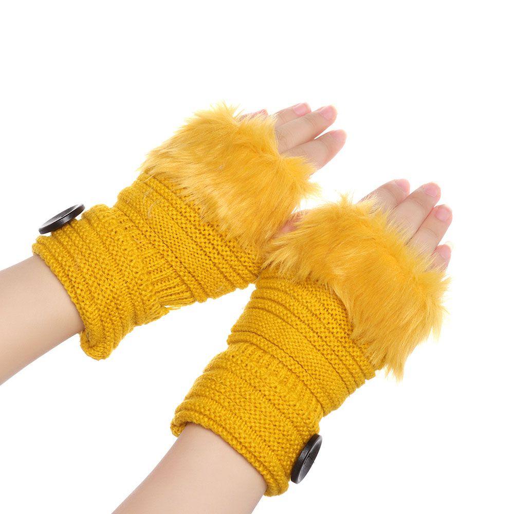 Găng Tay Dệt Kim Dày Mềm Mại Co Giãn Giữ Ấm Cánh Tay