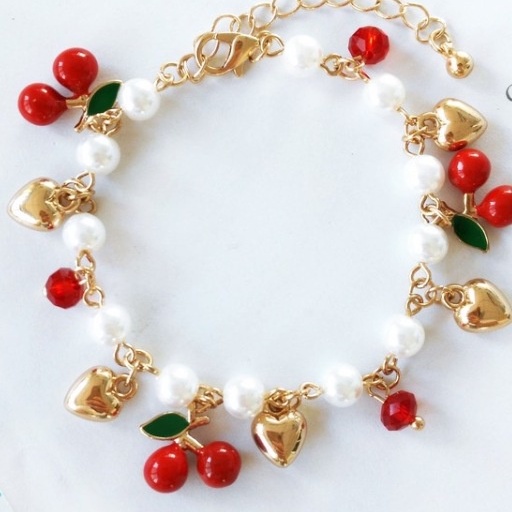 [Hàng Sẵn] Vòng Tay Trái Cherry phối Ngọc Tr.ai Lấp Lánh Nữ Tính