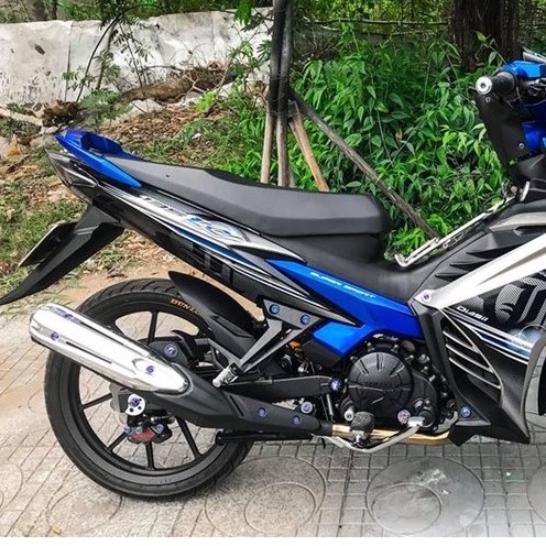 Tem Rời Chế Ex 135 Zin LC Dán Xe Trắng Xanh GP Phối Xám Đen