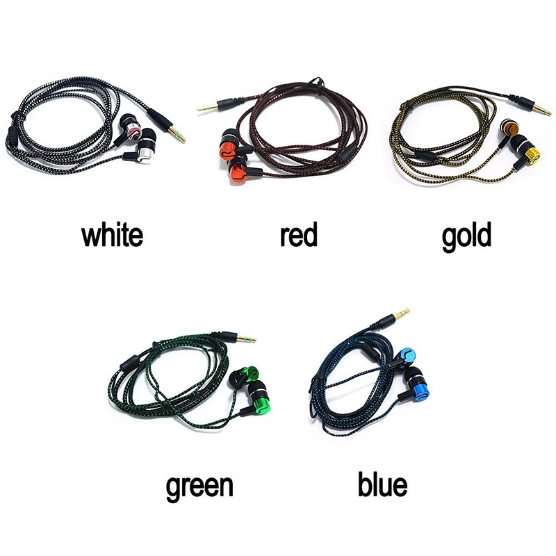 Tai nghe in ear dây dù chống đứt xoắn nút tai chắc chắn chống ồn nhiều màu  youngcityshop 30.000