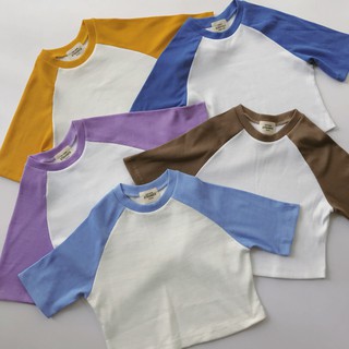 [FLASH SALE] Áo Croptop Raglan thun gân nhiều màu