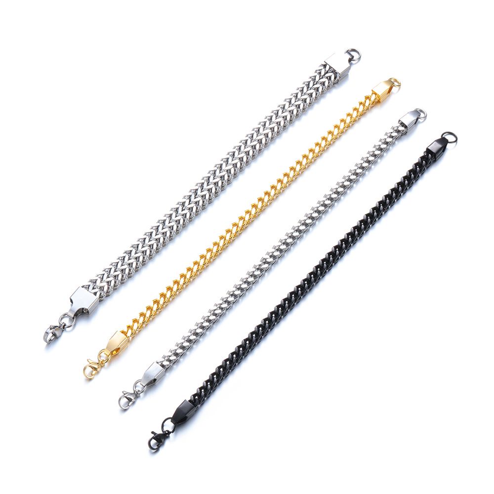 Chuỗi Rắn Màu EUPUS|Vòng Tay Mắc Xích Thép Không Gỉ Màu Đen