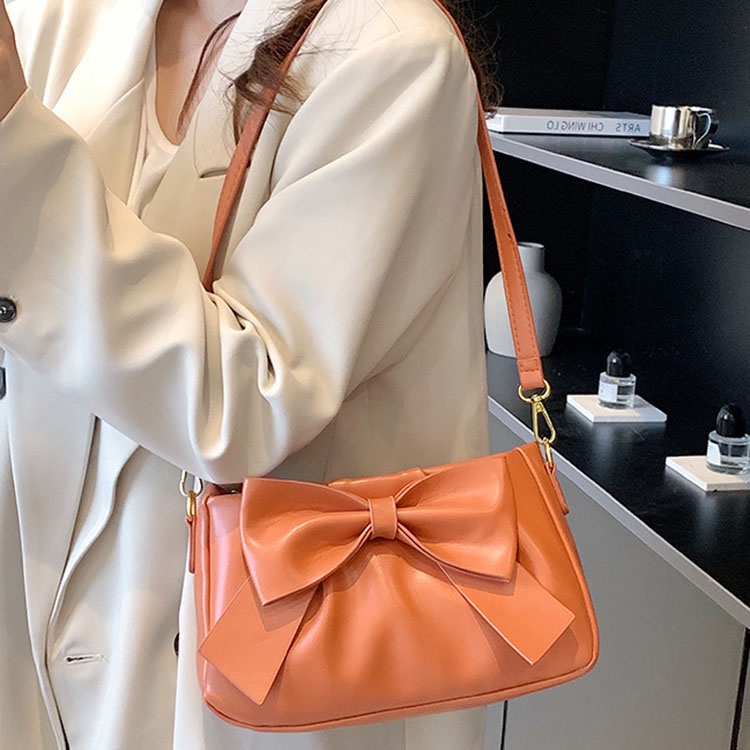 Ielgy Túi đeo dưới cánh tay Vuông Nhỏ Đính Nơ Phổ Biến Cho Nữ