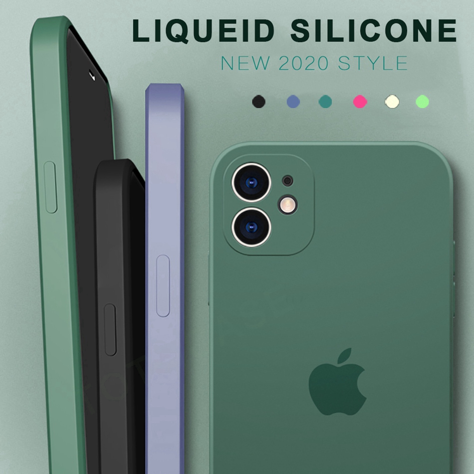 Ốp điện thoại silicon màu kẹo nhám kèm dây đeo cho iPhone 12 pro max 7 8 Plus XS MAX iPhone 11 Pro max 12 pro mini SE 2020 2 Cases