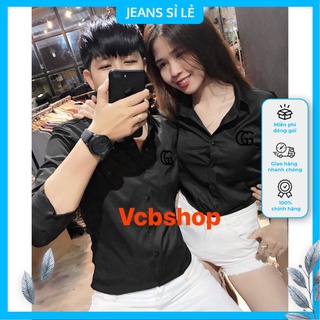 ÁO SƠMI LỤA NAM NỮ MÀU ĐEN CG