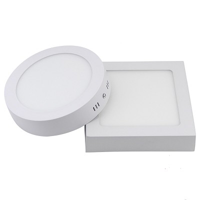 Đèn LED ốp trần gắn nổi 12W Vuông - Tròn viền trắng ánh sáng trắng