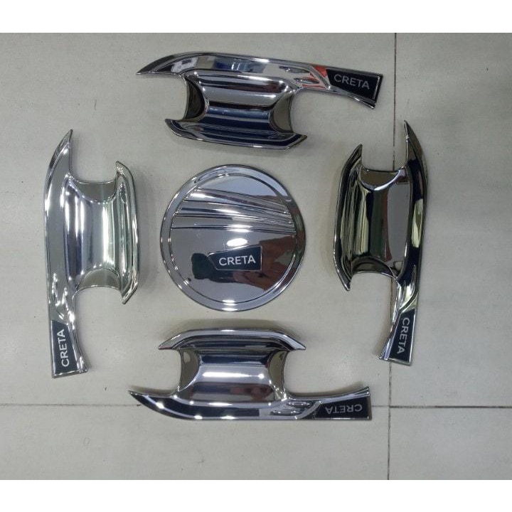 Ốp Hõm Cửa, nắp xăng Xe Hyundai Creta 2022 2023 2024. Mạ Crom Cao Cấp Chống xước tay cửa làm đẹp cho xe