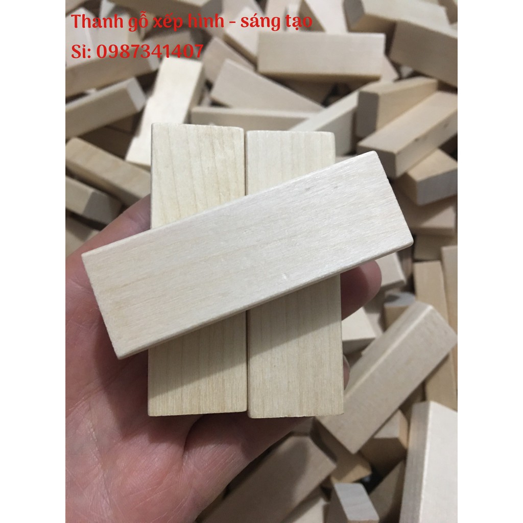 Bộ rút gỗ loại to xếp hình sáng tạo, mịn đẹp