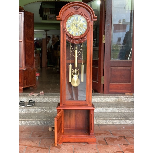 Đồng hồ cây gỗ hương cao 1m80 rộng 55 sâu 26cm